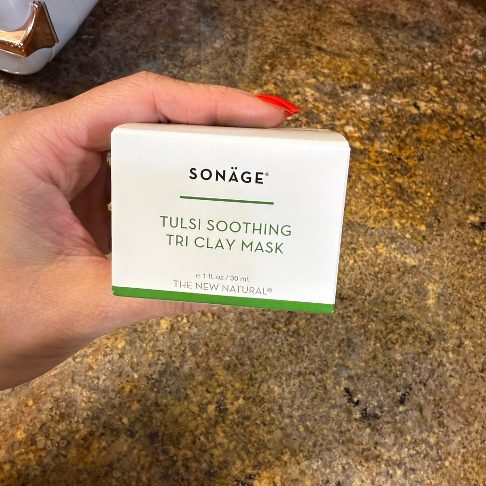 Sonäge Tulsi Soothing Tri Clay Mask – 1 fl oz / 30 ml (New in Box)